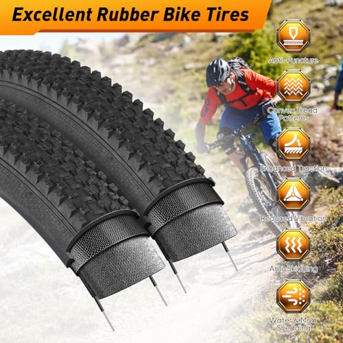 Bike Tire Replacement Kit 24/26x1.95 Folding MTB Tires with Tubes and Levers L262165