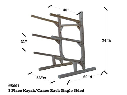 Freestanding 3-Place Kayak Canoe Storage Rack for Outdoor Surfboard SUP Z901038