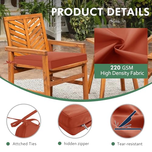 Outdoor Chair Cushions Set of 4, Waterproof Patio Seat Cushions with Ties, Black A5741