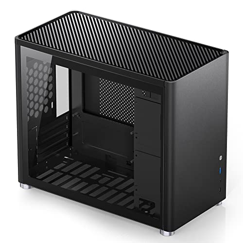 JONSBO D30 White Mini Micro ATX Tower Computer Case, Aluminum/Steel/Tempered Glass T59426
