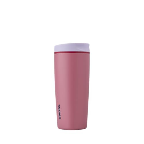 Owala SmoothSip Slider Insulated Stainless Steel Coffee Tumbler 12 oz, Purple/Pink U37182