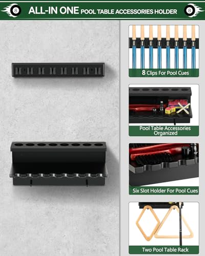 Wall Mount Pool Cue Rack Holder for 6 Sticks C931760