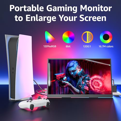 Portable Gaming Monitor 18.5" 1080P 100Hz USB-C HDMI for Laptop Xbox PS5 Switch X13368