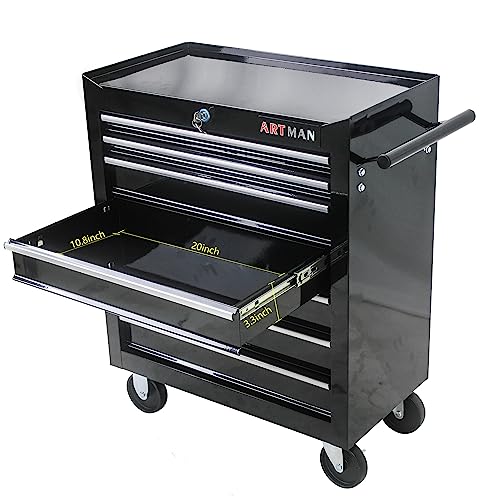 5-Drawer Rolling Tool Cart with Wheels, Black V51953