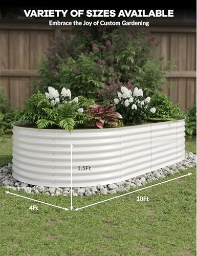 4x2x2Ft Oval Galvanized Steel Raised Garden Bed - Outdoor Metal Planter Box for Vegetables, Flowers, Herbs L43315