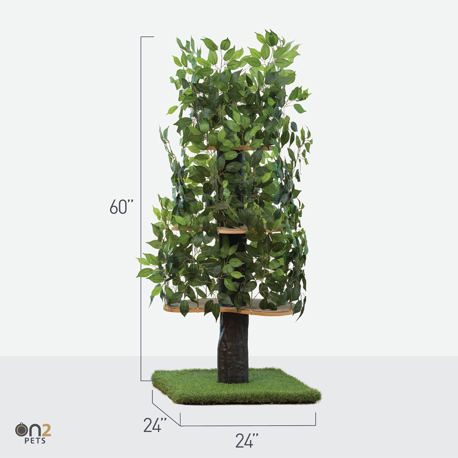 On2 Pets Cat Tree with Leaves, Multi-Level Cat Condo for Indoor Cats N57893