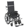 Drive Medical Viper Plus Light Weight Reclining Wheelchair with Elevating Leg Rests and Flip Back Detachable Arms, 14'' Seat