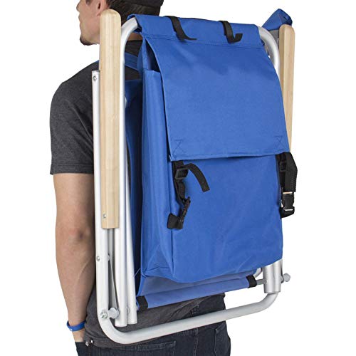 Folding Beach Chair for Adults with Cup Holder, Blue F477648