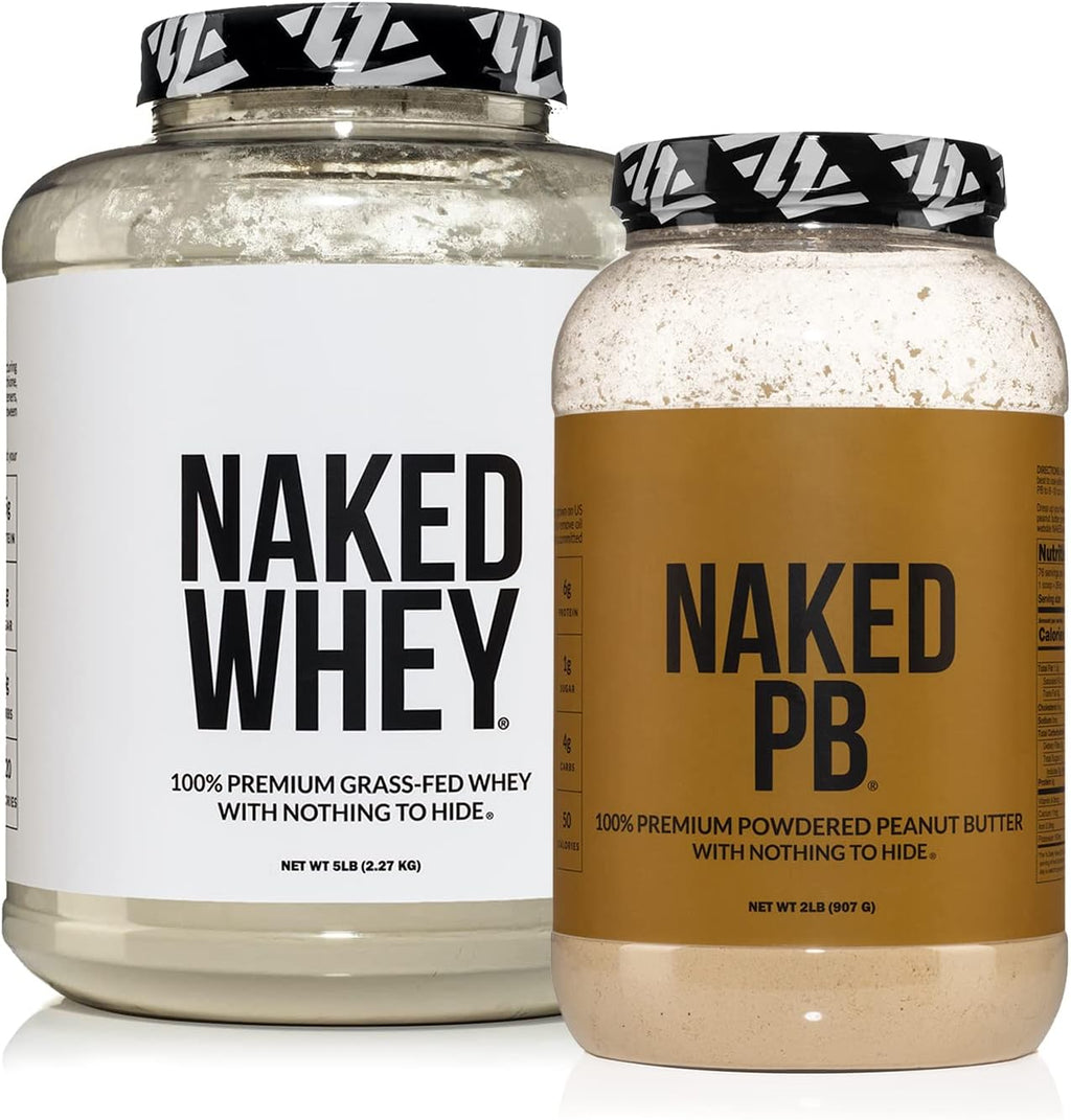 NAKED Soy Free Protein Bundle: 5LB Unflavored Whey and 2LB PB