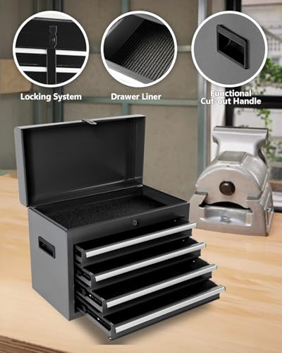 5-Drawer Rolling Tool Chest with Brake Casters, Black E95317