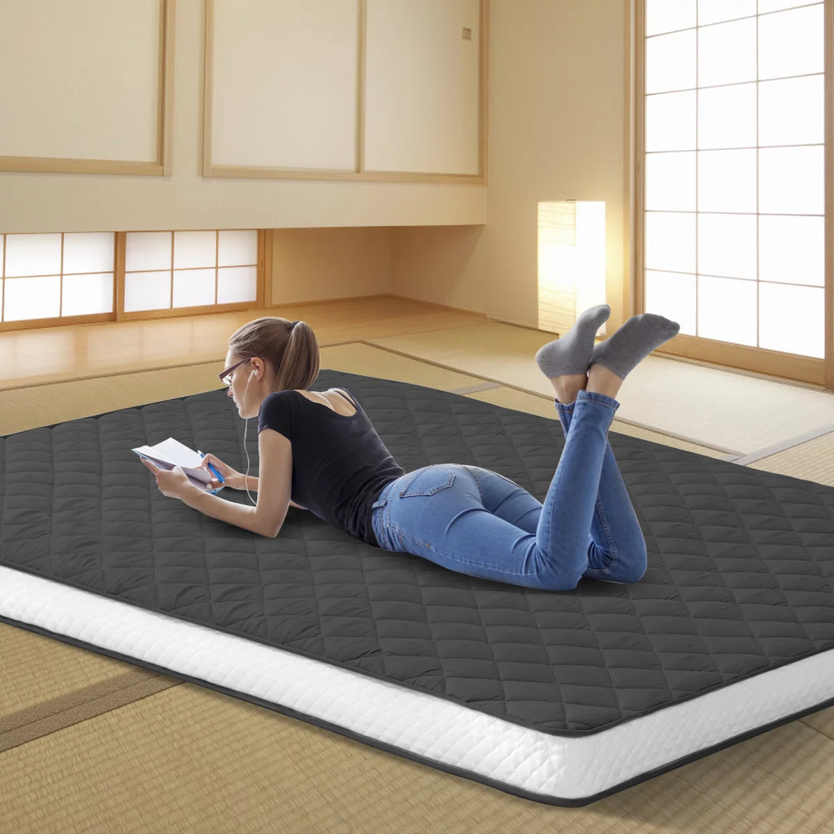 SLSY Futon Mattress, Extra Thick Padded Japanese Floor Mattress N509