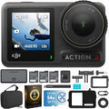 DJI Osmo Action 4 Adventure Combo - 4K Waterproof Action Camera with Battery Case Bundle with Lexar 64GB Memory Card, Protective Case, Carrying Case and 1 YR CPS Enhanced Protection Pack