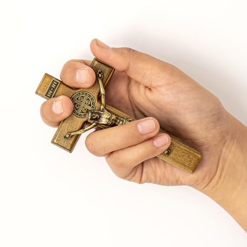 KUXBET Crucifix Cross Catholic 10.7 Inch Wooden Jesus Christ Wall Hanging or Tabletop G934