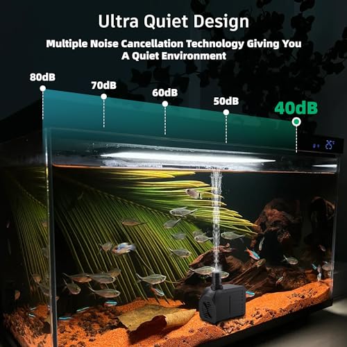 Fountain Submersible Water Pump 550 GPH 30W with 3 Nozzles for Aquarium, Fish Tank, Garden W129