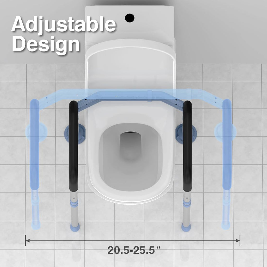 Delog Stand Alone Toilet Safety Rail, Adjustable Folding Handrails for Elderly V3104