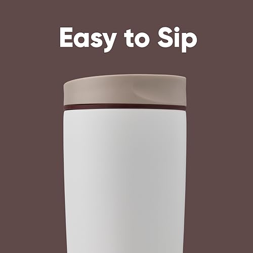 Owala SmoothSip Slider Insulated Stainless Steel Coffee Tumbler 12 oz, Purple/Pink U37182