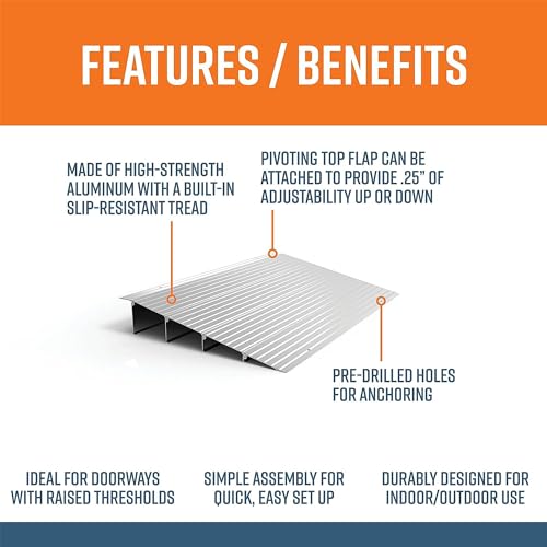 EZ-ACCESS Transitions 6 Inch Aluminum Modular Threshold Ramp G510