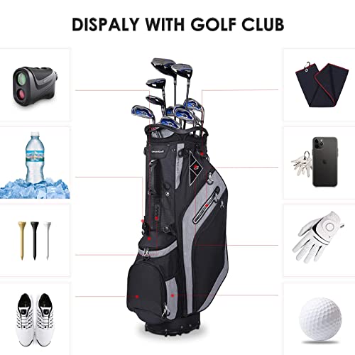 Golf Stand Bag 14 Way Top Dividers with Dual Strap and 8 Pockets U9064