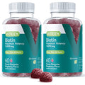 Biotin Gummies for Hair, Skin, and Nails 10,000mcg - Hair Growth Gummies, Healthy Skin Glow, Strong Healthy Nail Growth - Vegan, Gluten Free, Gelatin Free, GMO Free - Tasty Chewable Raspberry Flavor