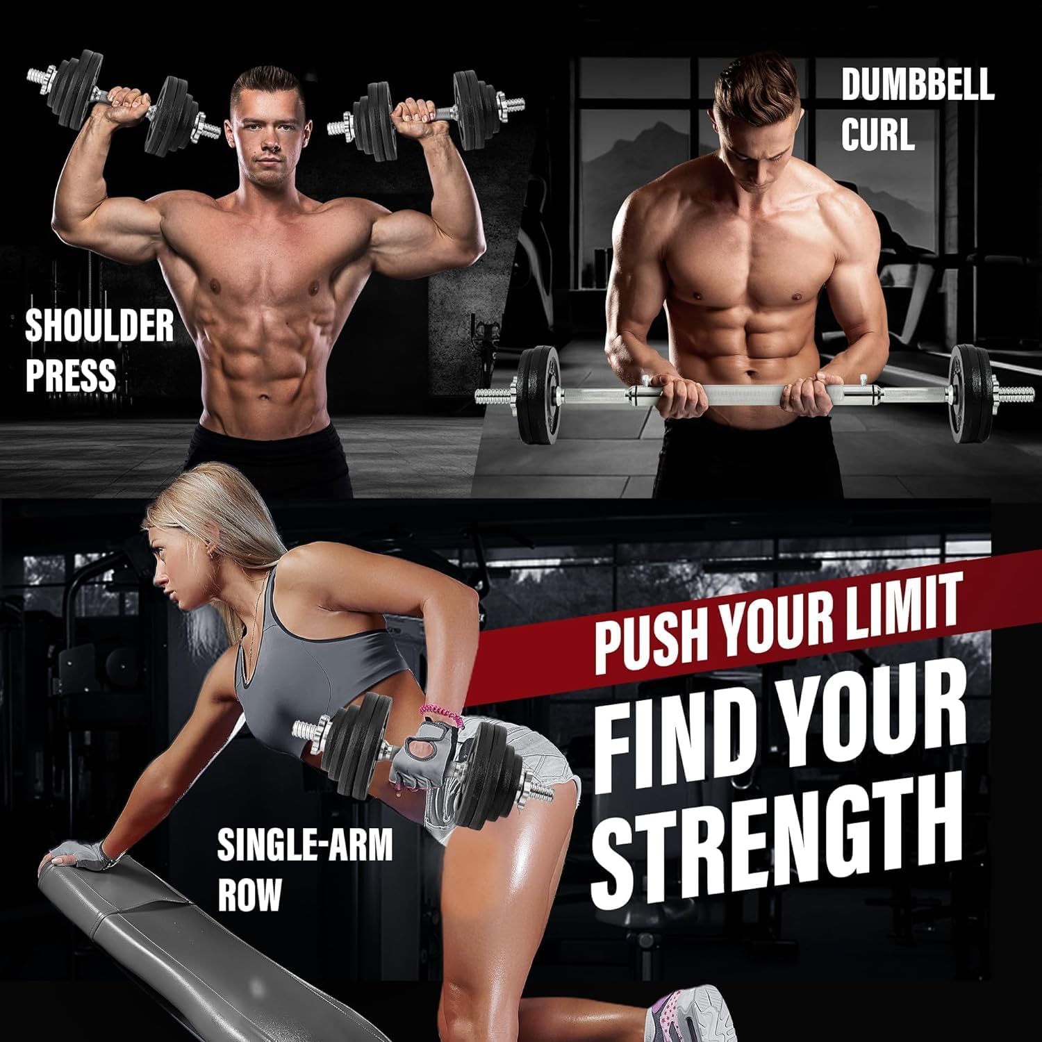 Yes4All Adjustable Dumbbell Set of 2, 200 LBS Z907120