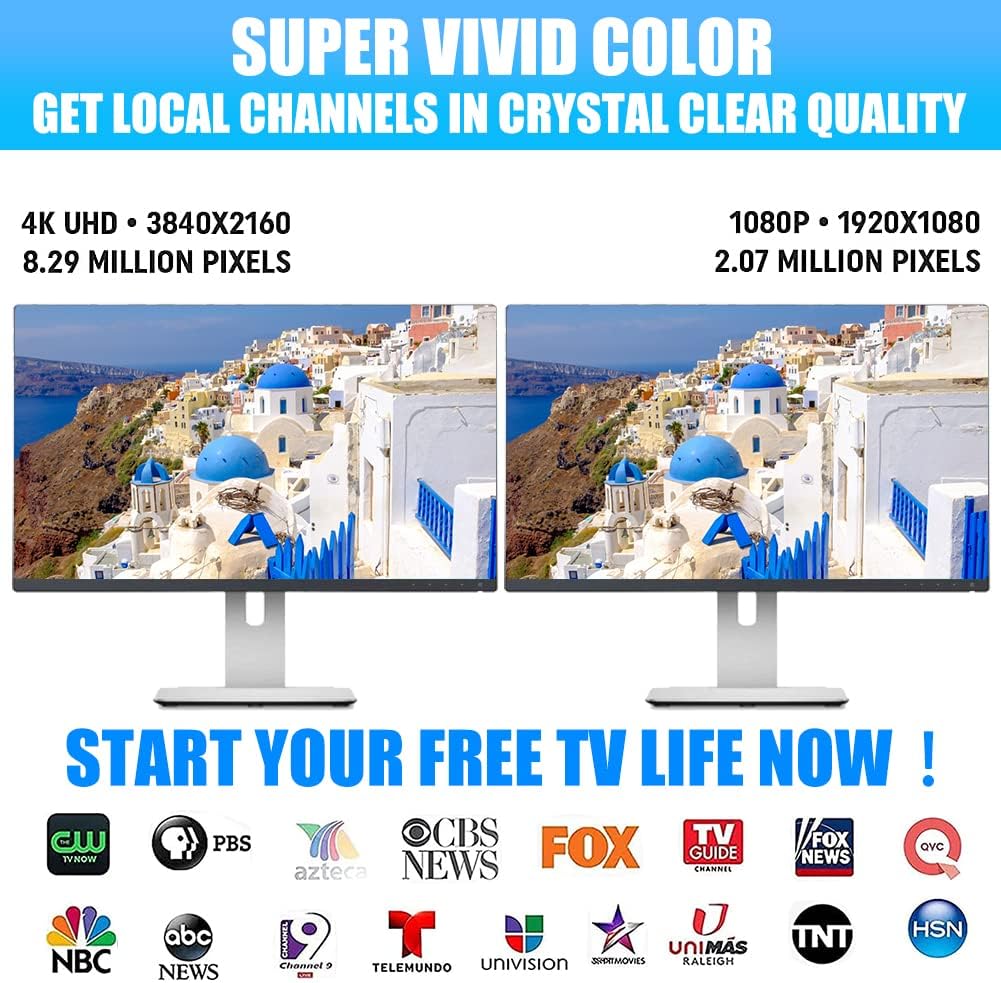 TV Antenna 2024 Upgraded HD Digital Indoor Outdoor 600+ Miles 36ft Coax Cable R411