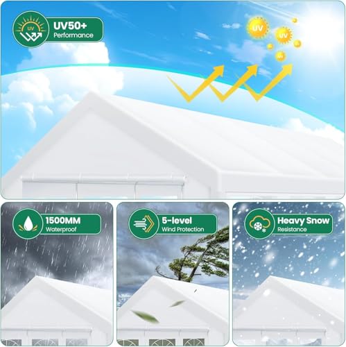 COBIZI 20x40 Party Tent Heavy Duty with Removable Sidewall, White S4012