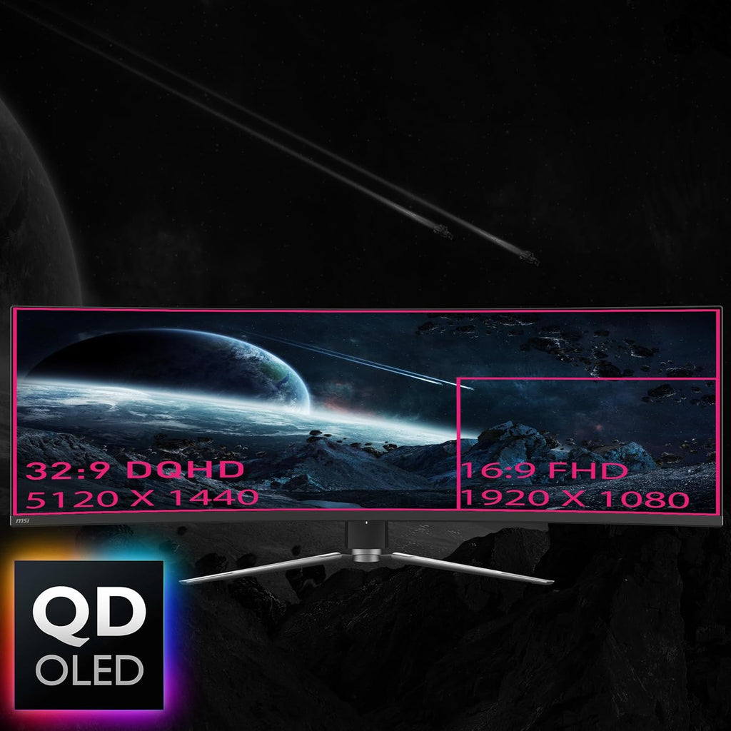 MSI MPG 491CQP QD-OLED 49 Curved Gaming Monitor, DQHD 144Hz, 0.03ms P744915