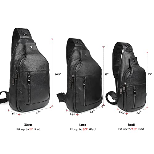 Polare Cowhide Leather Waterproof Sling Crossbody Bag for Men J51434