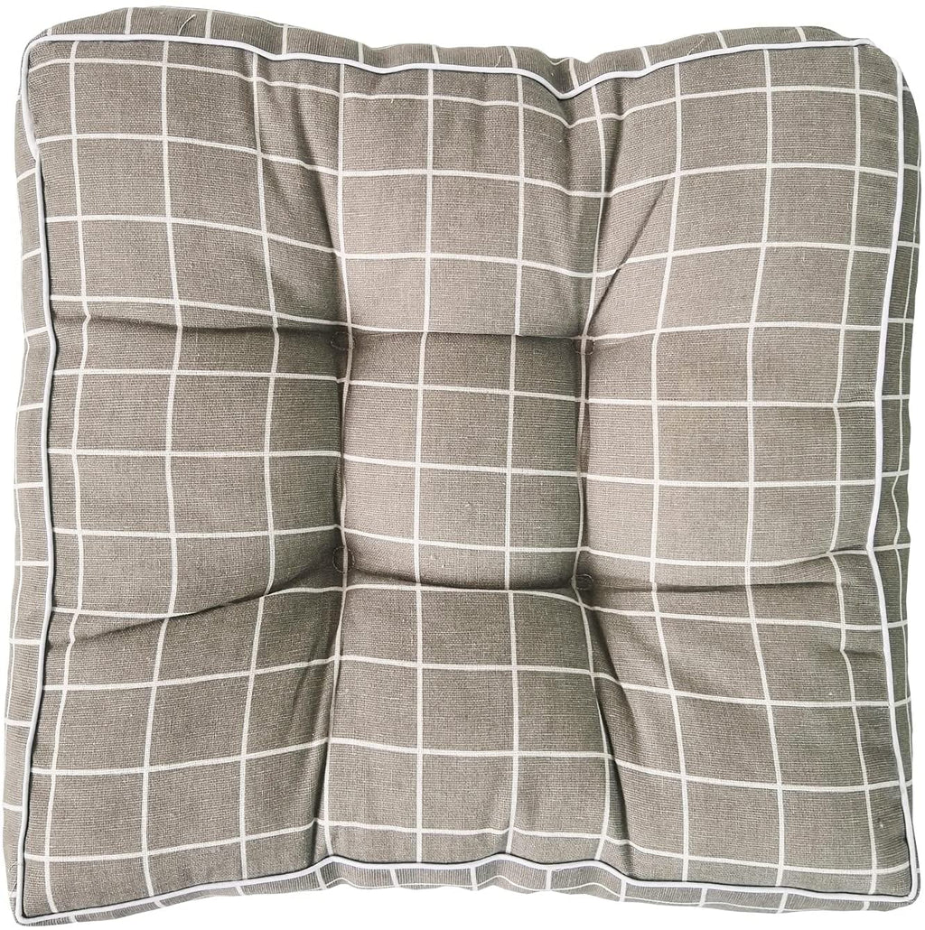 Namzi Square Floor Pillow Tufted Thicken Floor Cushions Window Seat Cushions for Yoga Meditation Rocking Chair Tatami Bench Patio Seat Living Room Office Bedroom 16" x 16" (Gray Plaid)