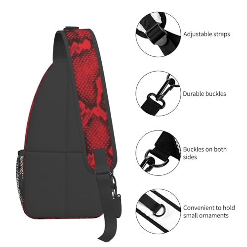 Snakeskin Crossbody Bag Shoulder Backpack Sling Chest Daypack C2256