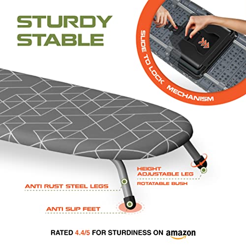 XABITAT Table Top Ironing Board with Wall Mount, Foldable, Grey O209709