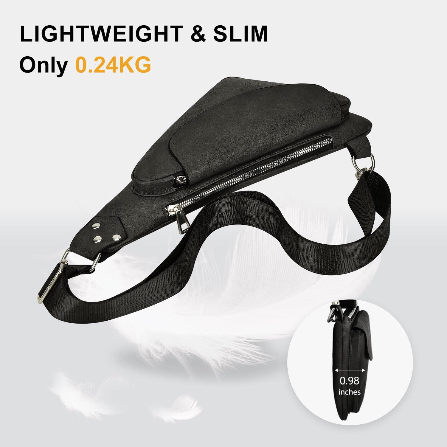 Men's Leather Anti-Theft Crossbody Sling Bag J5827