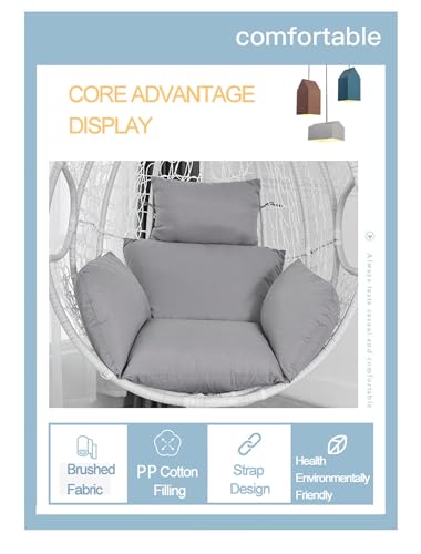 Egg Chair Cushion with Pillow, Double Sided Pattern, Zipper, Blue T42145