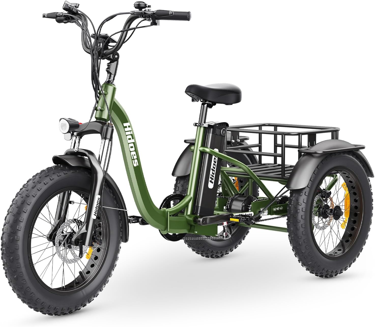 Hidoes Electric Tricycle for Adults, 1000W (Peak) - 20"X 4.0" Fat Tire Electric Trike, 48V 20Ah Removable 65 Miles Electric Trike for Adults, MAX 330LBS 7 Speed Folding Triciclo Eléctrico Para Adultos