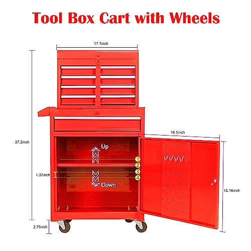 5-Drawer Rolling Tool Cart with Wheels, Black V51953