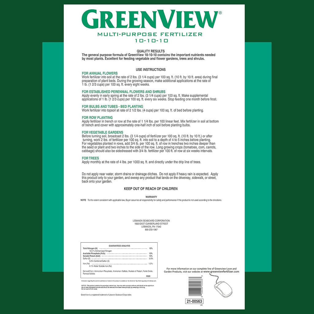 GreenView Multi-Purpose Fertilizer 10-10-10, 33 lb bag M883