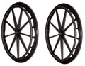 Flat Free Rear Wheels for Wheelchair for 16-18-20 Inch Wheelchairs, Wheelchair Wheels Replacement With Bearings and Handrim, wheels for Healthline Drive Wheelchairs, Solid Black (Set of 2)