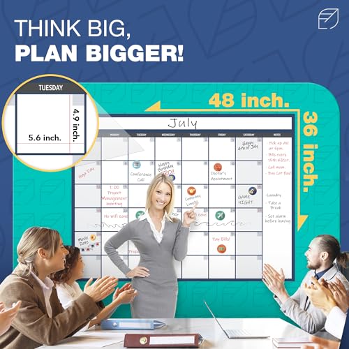 Large Dry Erase Wall Calendar 36x48, Undated Monthly Planner for Home or Office Y45924