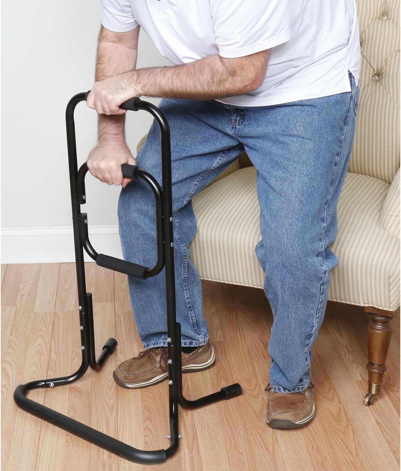 Bandwagon Chair Stand Assist Portable Bar for Elderly, Metal, Black M56360