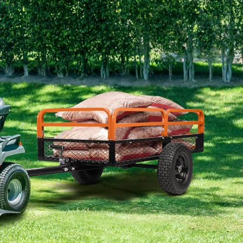Heavy Duty Steel Dump Cart Utility Trailer 1600LB Capacity for ATV Lawn Tractor B543