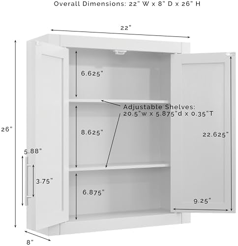 Crosley Furniture Savannah Wall Mounted Medicine Cabinet, White G910
