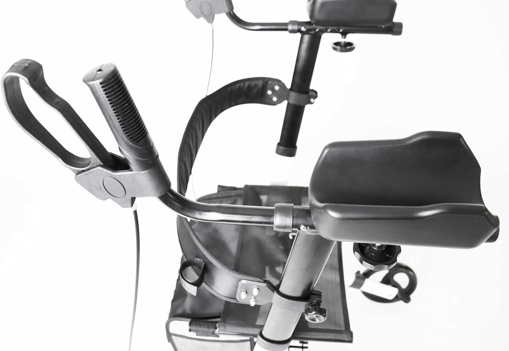 KMINA Upright Rollator Walker with Seat and Back Support, Folding for Seniors H705
