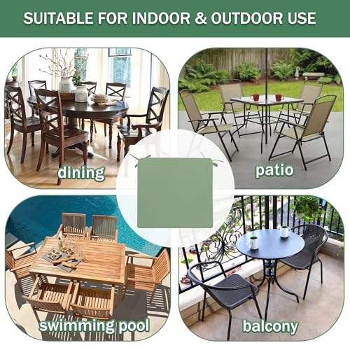 Outdoor Chair Cushions Set of 4, Waterproof Patio Seat Cushions with Ties, Black A5741