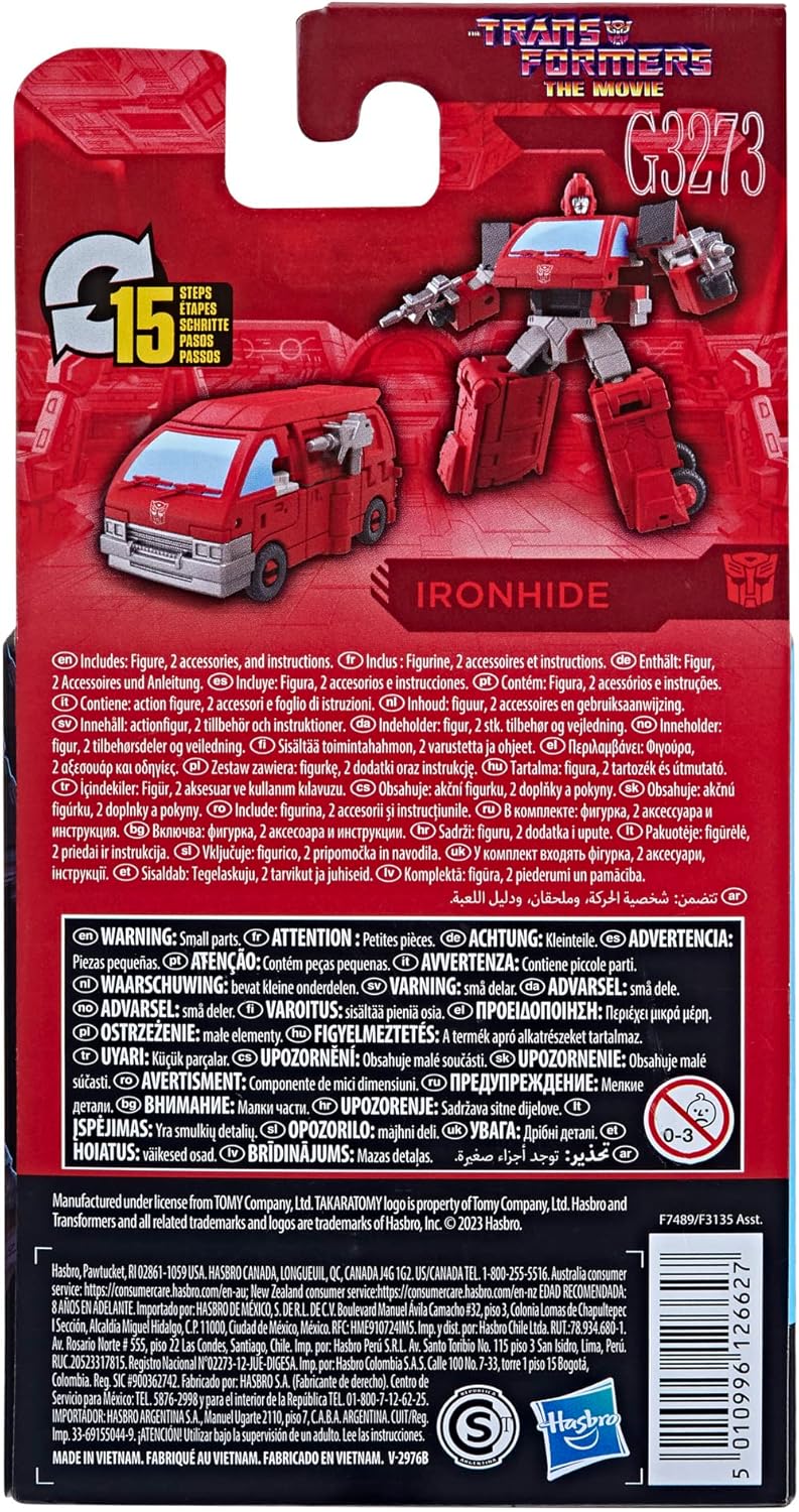 Transformers Studio Series Core Ironhide Action Figure, 3.5-inch H824