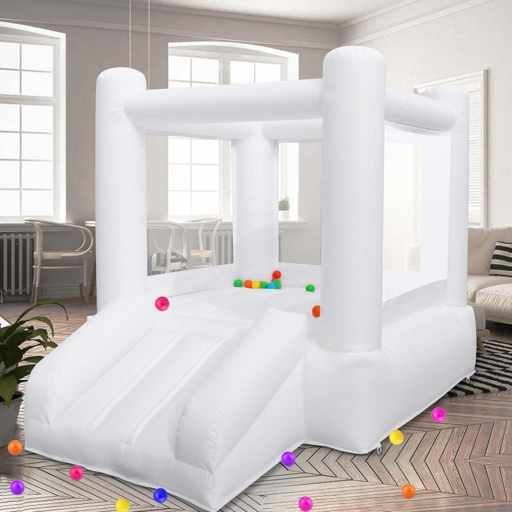 Small White Bounce House with Slide for Kids Aged 2-6 K14067