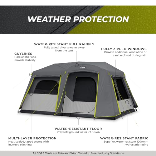 CORE Instant Cabin Tents 6 Person Family Pop Up Camping Tent R26561