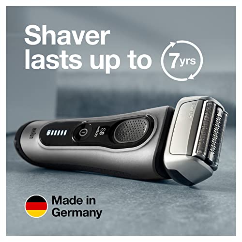 Braun Series 8 8457cc Electric Foil Shaver for Men with Precision Beard Trimmer, Galvano Silver C650125