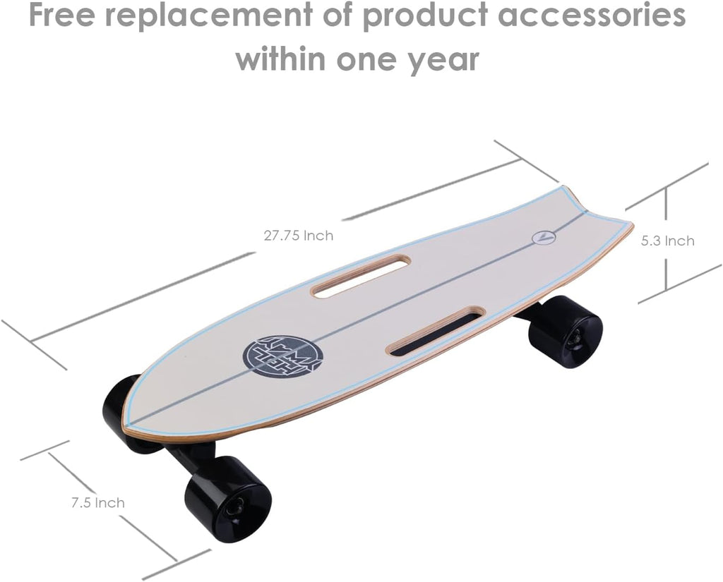 Electric Skateboard Longboard with Remote Control, 350W Hub Motor, 13 MPH O1305