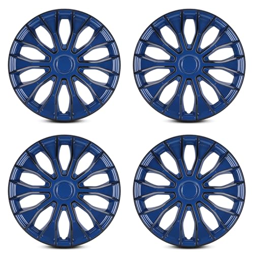 AUTOWIKI 15-Inch Wheel Rim Covers Universal, Hubs Cap Snap on Car Truck SUV ABS Plastic OEM Replacement Fashion Design- R15 Wheel Rim Covers Set of 4 Black Lacquer& Red Lacquer