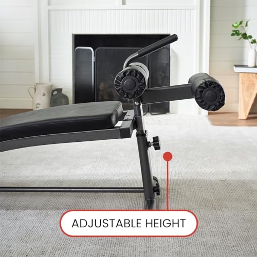 Finer Form Sit Up Bench with Reverse Crunch Handle for Home Gym Z323